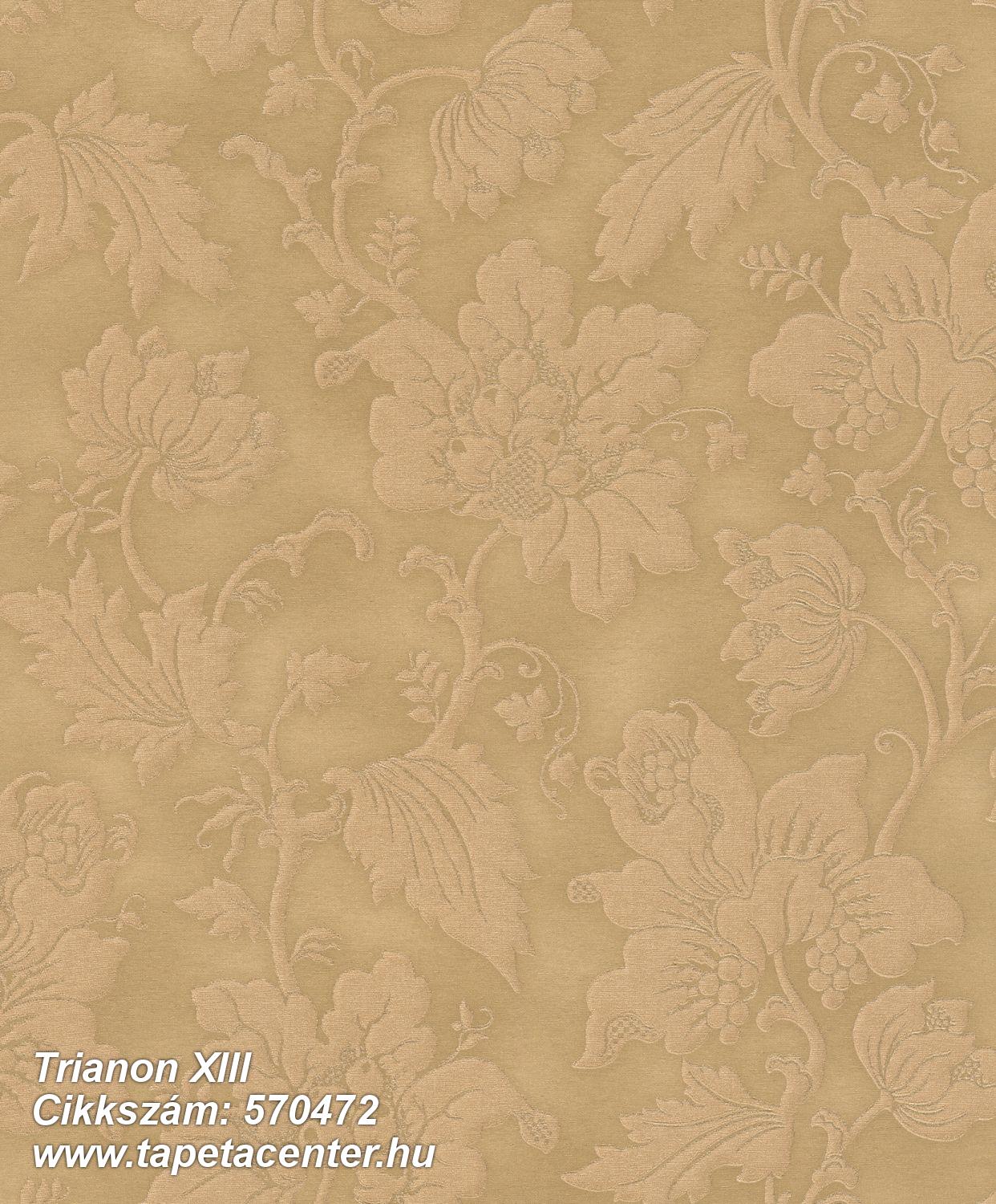 Barokk-klasszikus,természeti mintás,textil hatású,textilmintás,virágmintás,arany,barna,gyöngyház,lemosható,vlies tapéta 